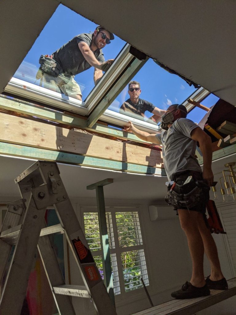 Opening Preparation for skylight installation
