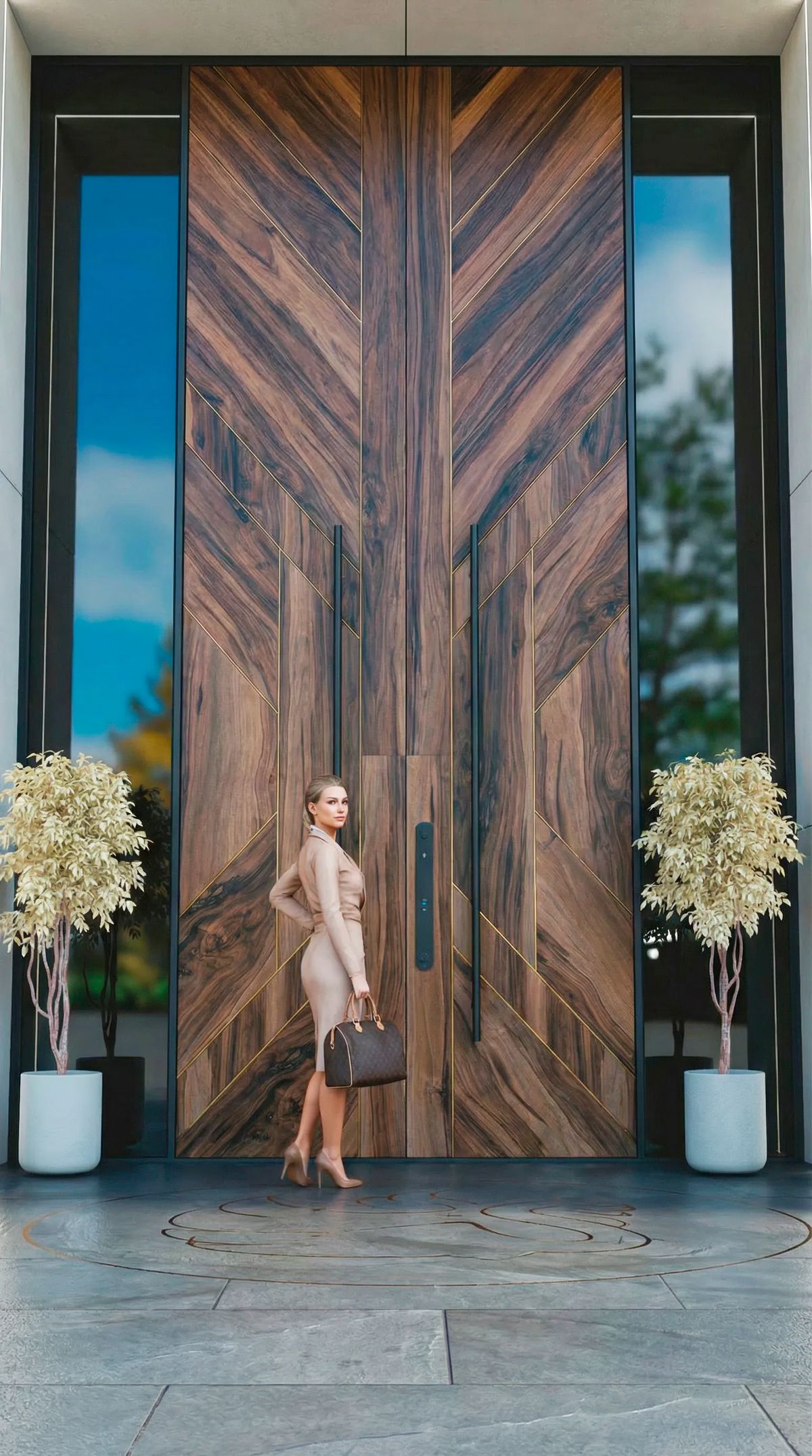 Large Residential Door System Coordination